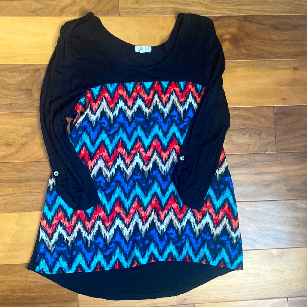 Bright Zig Zag Patterned Blouse